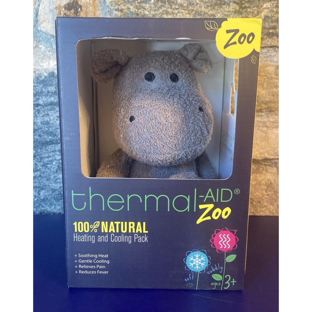 Thermal-Aid Zoo 100% Natural Heating And Cooling Happy, Hippo - NEW
